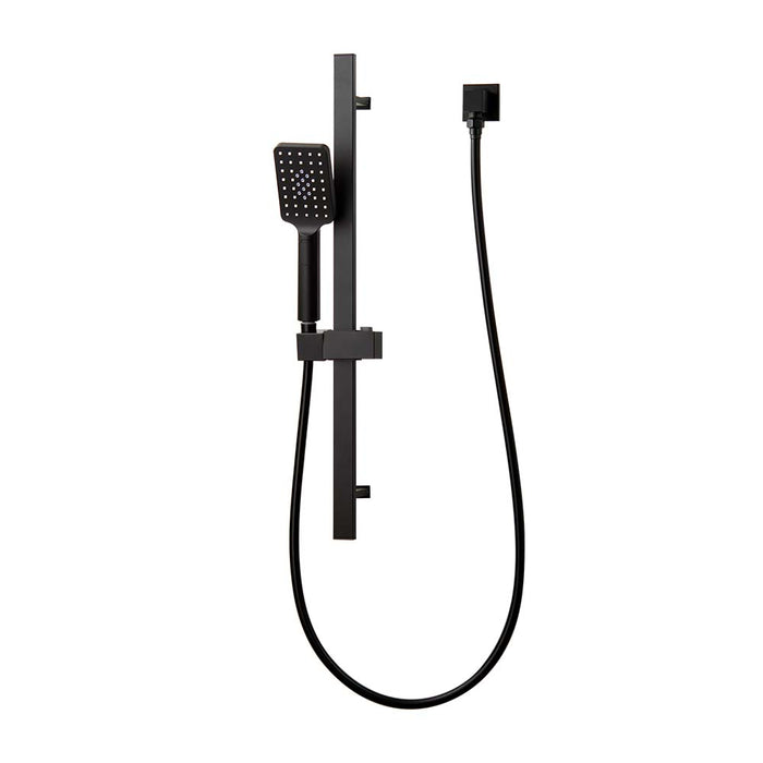 Mixx Chai Rail Shower - Matt Black-Blue Leaf Bathware &amp; Tiles