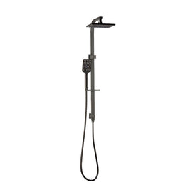 Mixx Chai Twin Shower - Gun Metal-Blue Leaf Bathware &amp; Tiles