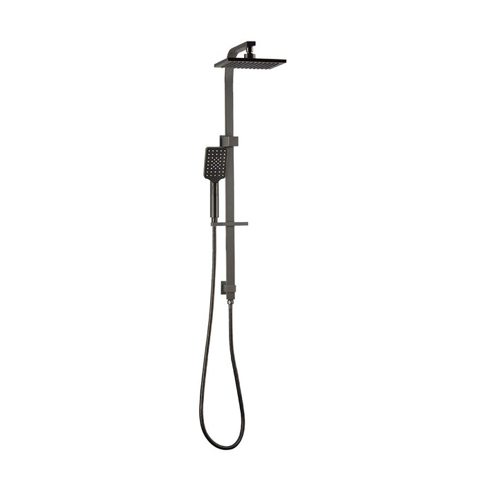 Mixx Chai Twin Shower - Gun Metal-Blue Leaf Bathware &amp; Tiles