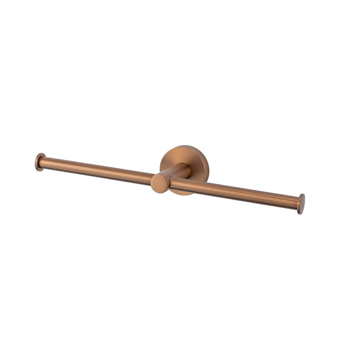 Mixx Chia Double Toilet Roll Holder - Brushed Bronze-Blue Leaf Bathware &amp; Tiles