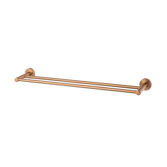 Mixx Chia Double Towel Rail 600mm - Brushed Bronze-Blue Leaf Bathware &amp; Tiles