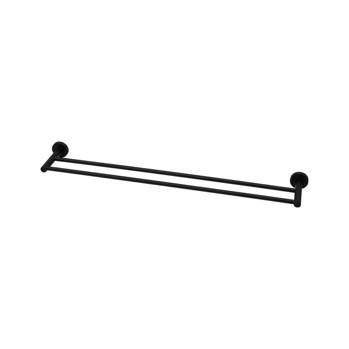 Mixx Chia Double Towel Rail 750mm - Matt Black-Blue Leaf Bathware &amp; Tiles