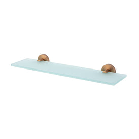 Mixx Chia Glass Shower Shelf 450mm - Brushed Bronze-Blue Leaf Bathware &amp; Tiles