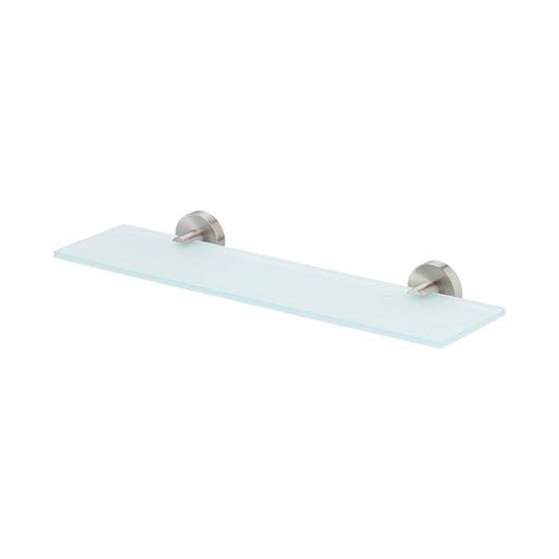 Mixx Chia Glass Shower Shelf 450mm - Brushed Nickel-Blue Leaf Bathware &amp; Tiles