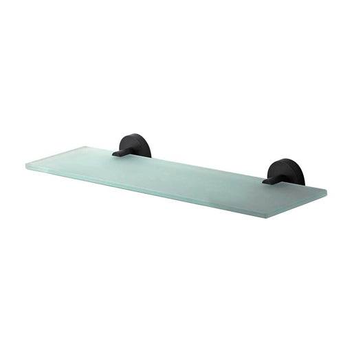 Mixx Chia Glass Shower Shelf 450mm - Matt Black-Blue Leaf Bathware &amp; Tiles