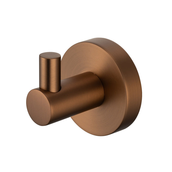 Mixx Chia Robe Hook - Brushed Bronze-Blue Leaf Bathware &amp; Tiles