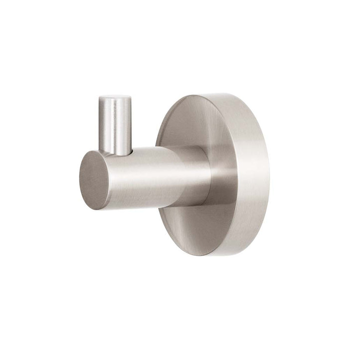 Mixx Chia Robe Hook - Brushed Nickel-Blue Leaf Bathware &amp; Tiles