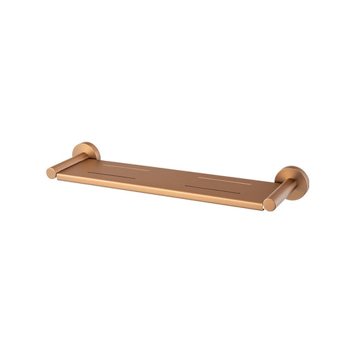 Mixx Chia Shower Shelf - Brushed Bronze-Blue Leaf Bathware &amp; Tiles
