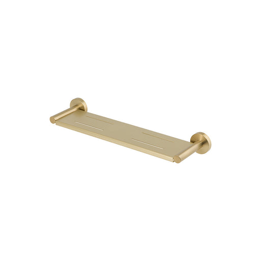 Mixx Chia Shower Shelf - Brushed Gold-Blue Leaf Bathware &amp; Tiles