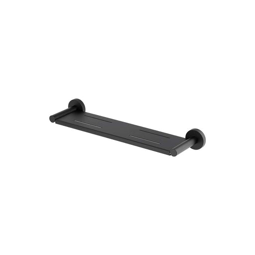 Mixx Chia Shower Shelf - Matt Black-Blue Leaf Bathware &amp; Tiles