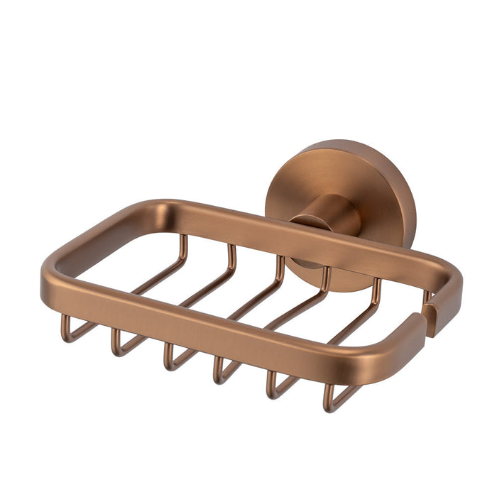 Mixx Chia Soap Basket - Brushed Bronze-Blue Leaf Bathware &amp; Tiles