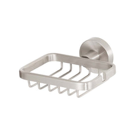 Mixx Chia Soap Basket - Brushed Nickel-Blue Leaf Bathware &amp; Tiles