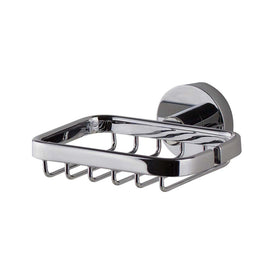 Mixx Chia Soap Basket - Chrome-Blue Leaf Bathware &amp; Tiles