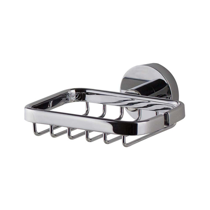 Mixx Chia Soap Basket - Chrome-Blue Leaf Bathware &amp; Tiles