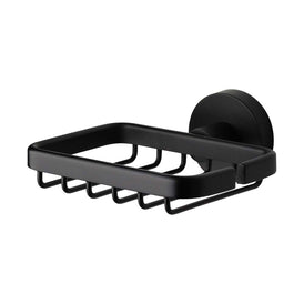 Mixx Chia Soap Basket - Matt Black-Blue Leaf Bathware &amp; Tiles
