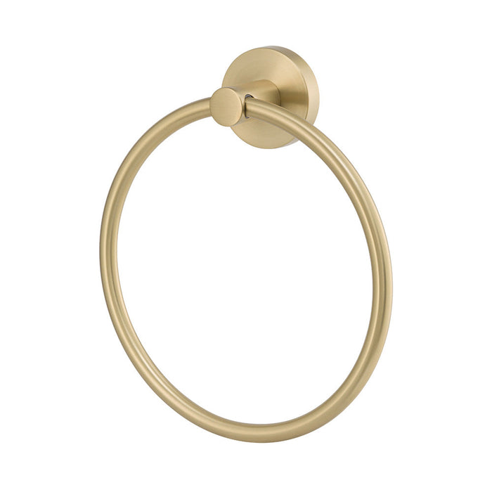 Mixx Chia Towel Ring - Brushed Gold-Blue Leaf Bathware &amp; Tiles