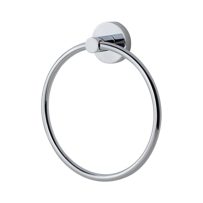 Mixx Chia Towel Ring - Chrome-Blue Leaf Bathware &amp; Tiles