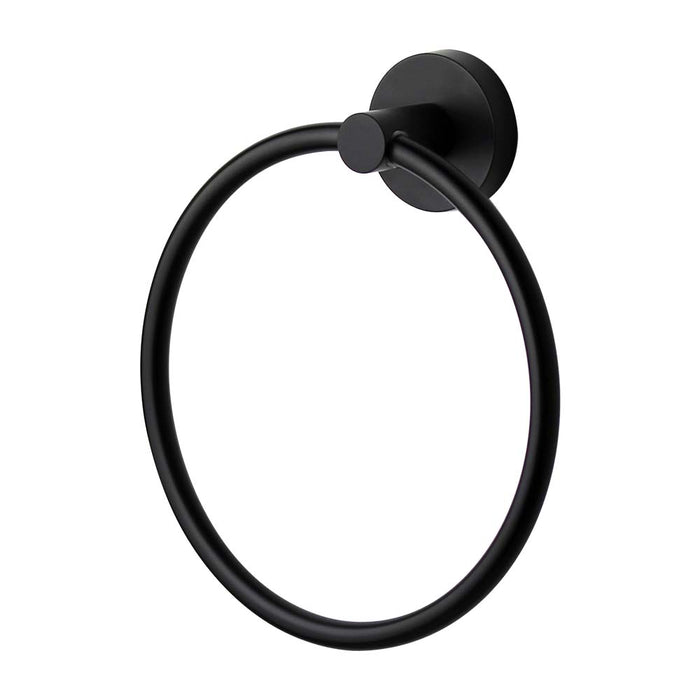 Mixx Chia Towel Ring - Matt Black-Blue Leaf Bathware &amp; Tiles