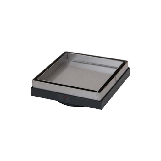Mixx Economy Tile Grate Square 100mm - Stainless Steel-Blue Leaf Bathware &amp; Tiles