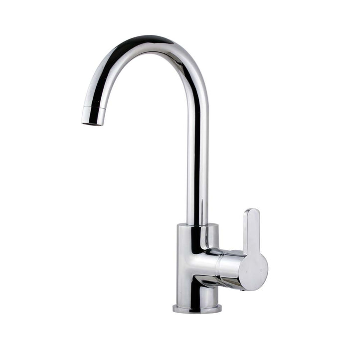 Mixx Magnolia Gooseneck Sink Mixer - Chrome-Blue Leaf Bathware &amp; Tiles