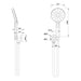 Mixx Matcha 3 Spray Hand Shower Kit - Matt Black-Blue Leaf Bathware &amp; Tiles
