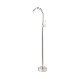 Mixx Matcha Floor Mounted Bath Filler - Brushed Nickel-Blue Leaf Bathware &amp; Tiles
