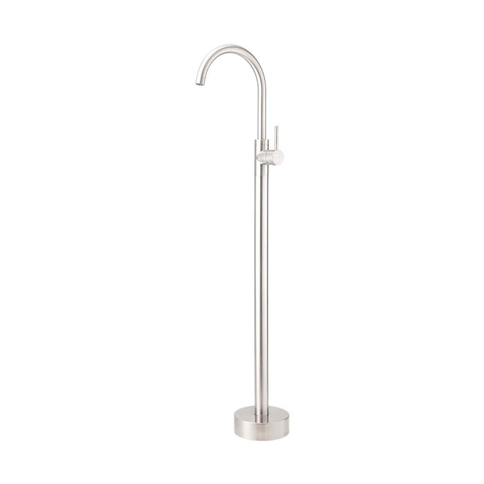 Mixx Matcha Floor Mounted Bath Filler - Brushed Nickel-Blue Leaf Bathware &amp; Tiles