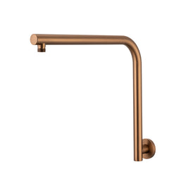 Mixx Matcha High Rise Shower Arm - Brushed Bronze-Blue Leaf Bathware &amp; Tiles