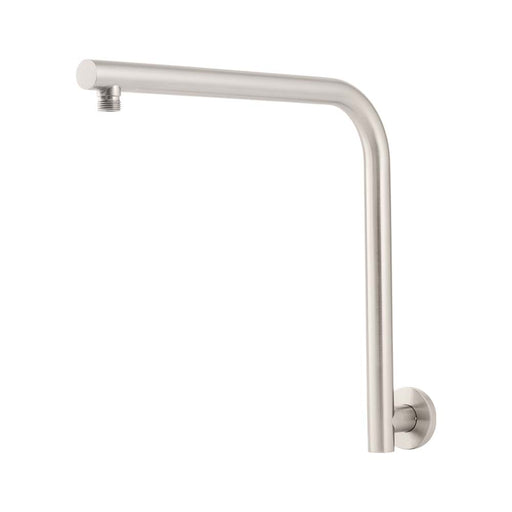 Mixx Matcha High Rise Shower Arm - Brushed Nickel-Blue Leaf Bathware &amp; Tiles
