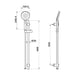 Mixx Matcha Rail Shower - Brushed Bronze-Blue Leaf Bathware &amp; Tiles