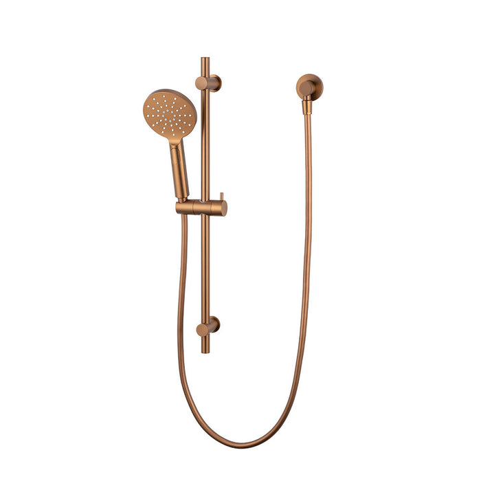 Mixx Matcha Rail Shower - Brushed Bronze-Blue Leaf Bathware &amp; Tiles