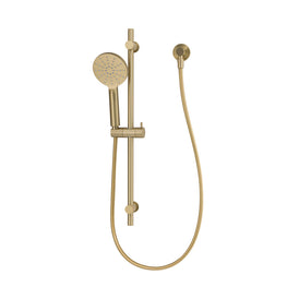 Mixx Matcha Rail Shower - Brushed Gold-Blue Leaf Bathware &amp; Tiles