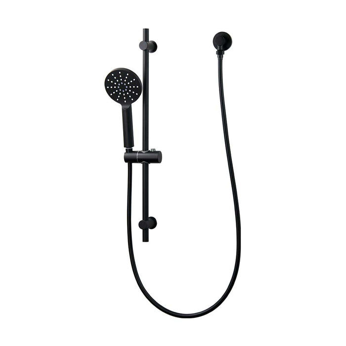 Mixx Matcha Rail Shower - Matt Black-Blue Leaf Bathware &amp; Tiles