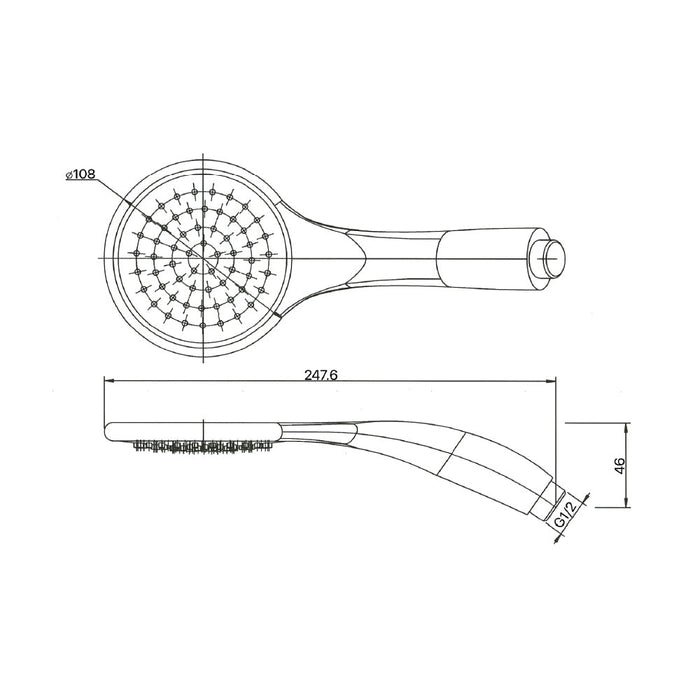 Mixx Matcha Single Spray Hand Shower Kit - Chrome-Blue Leaf Bathware &amp; Tiles