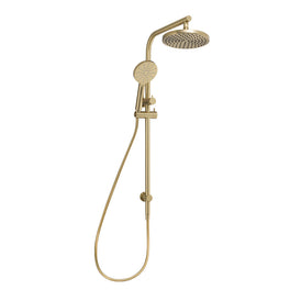 Mixx Matcha Twin Shower - Brushed Gold-Blue Leaf Bathware &amp; Tiles