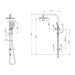 Mixx Matcha Twin Shower - Brushed Nickel-Blue Leaf Bathware &amp; Tiles