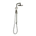 Mixx Matcha Twin Shower - Brushed Nickel-Blue Leaf Bathware &amp; Tiles