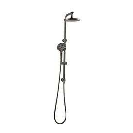 Mixx Matcha Twin Shower - Gun Metal-Blue Leaf Bathware &amp; Tiles