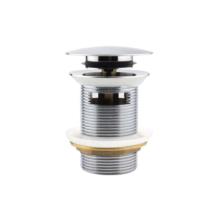 Mixx Plug & Waste Dome Pop Up 40mm Overflow - Chrome-Blue Leaf Bathware &amp; Tiles