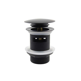 Mixx Plug & Waste Dome Pop Up 40mm Overflow - Matt Black-Blue Leaf Bathware &amp; Tiles