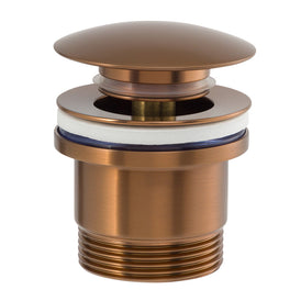 Mixx Plug & Waste Universal Dome Pop Up Waste - Brushed Bronze-Blue Leaf Bathware &amp; Tiles