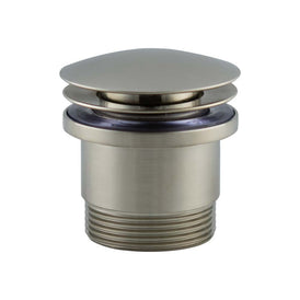 Mixx Plug & Waste Universal Dome Pop Up Waste - Brushed Nickel-Blue Leaf Bathware &amp; Tiles