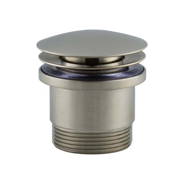 Mixx Plug & Waste Universal Dome Pop Up Waste - Brushed Nickel-Blue Leaf Bathware &amp; Tiles