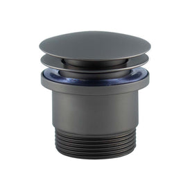 Mixx Plug & Waste Universal Dome Pop Up Waste - Gun Metal-Blue Leaf Bathware &amp; Tiles