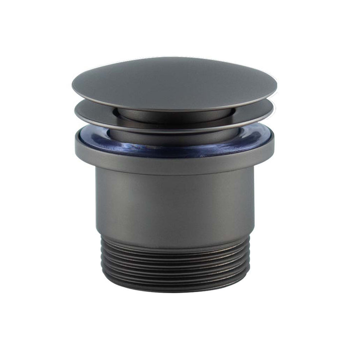 Mixx Plug & Waste Universal Dome Pop Up Waste - Gun Metal-Blue Leaf Bathware &amp; Tiles