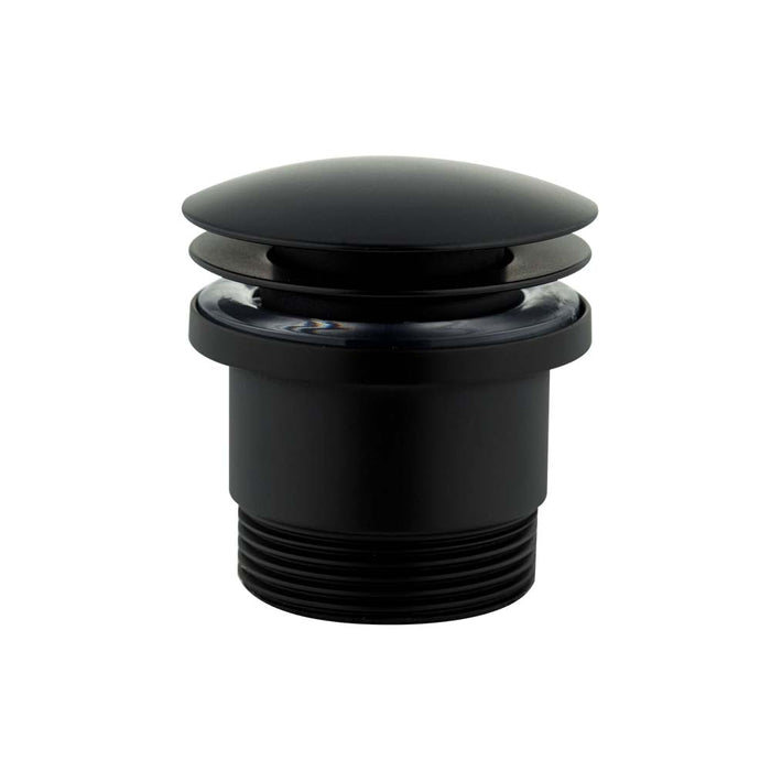 Mixx Plug & Waste Universal Dome Pop Up Waste - Matt Black-Blue Leaf Bathware &amp; Tiles