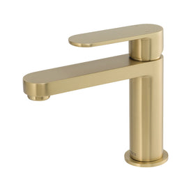 Mixx Saffron Basin Mixer - Brushed Gold-Blue Leaf Bathware &amp; Tiles