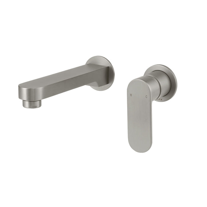 Mixx Saffron Dual Wall Plate Mixer - Gun Metal-Blue Leaf Bathware &amp; Tiles