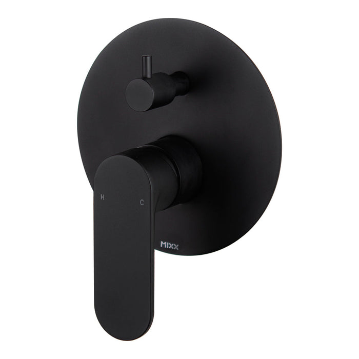 Mixx Saffron Shower Diverter Mixer - Matt Black-Blue Leaf Bathware &amp; Tiles