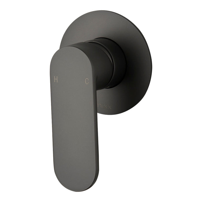 Mixx Saffron Shower Mixer (80mm Backplate) - Gun Metal-Blue Leaf Bathware &amp; Tiles